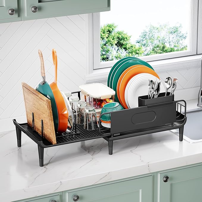 Large Extendable Dish Drying Rack, 16.93" to 26.57" Expandable Dish Rack - Image 2