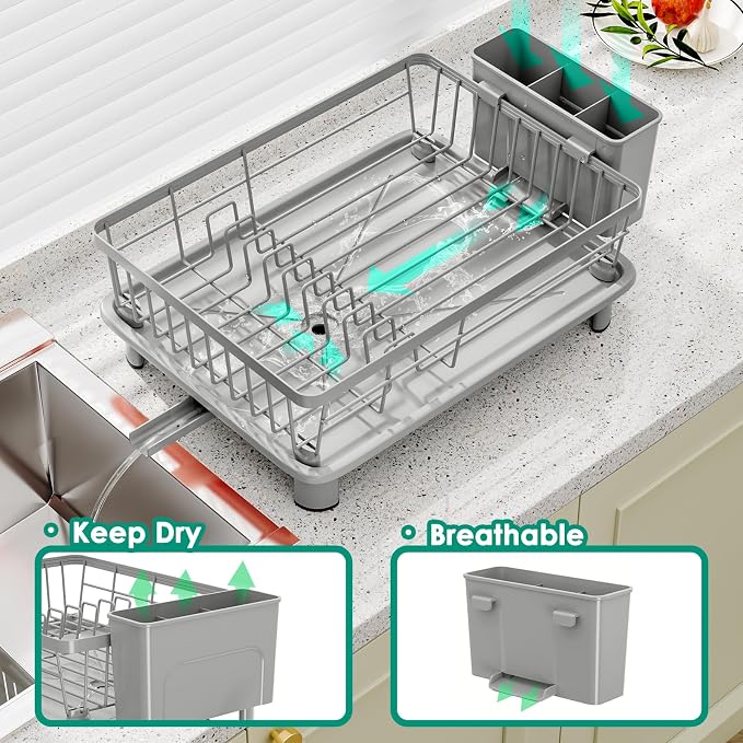 GAOKASE Dish Drying Rack, Stainless Steel-Dish Rack, Dish Racks - Image 2