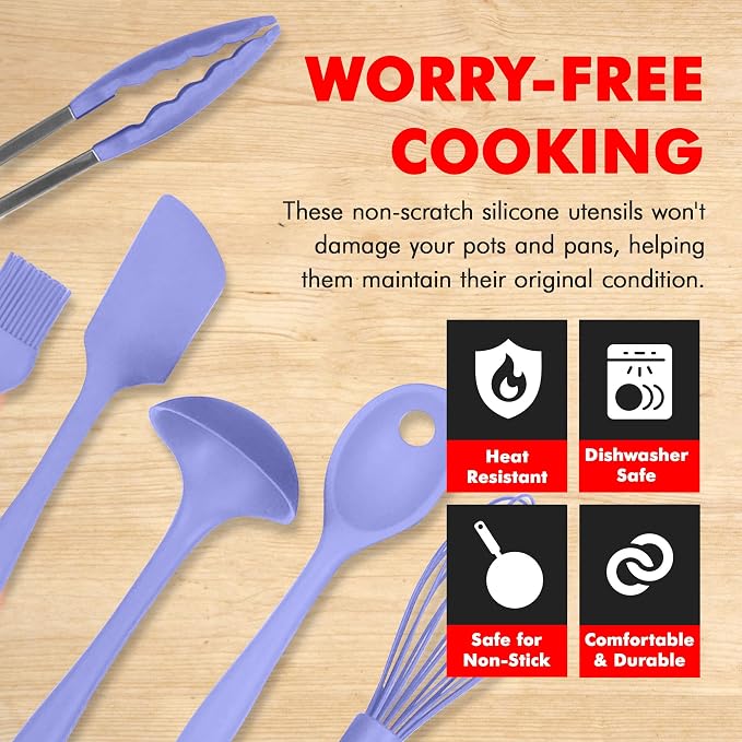 Chef Craft - Premium Silicone Kitchen Tools and Utensils Set, Non-Scratch - Image 3