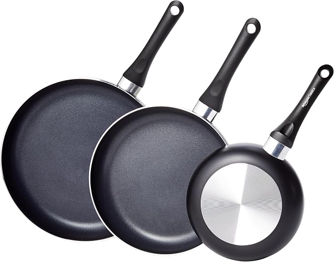 Amazon Basics Non-Stick 3-Piece Frying Pan Set by AmazonBasics