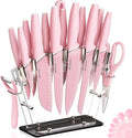 Astercook Knife Set with Block and Sharpener, 22 Piece Kitchen Knife Set by Astercook