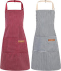 2 Pack Stripes Kids Apron, Kids Cooking Aprons by XLSXEXCL