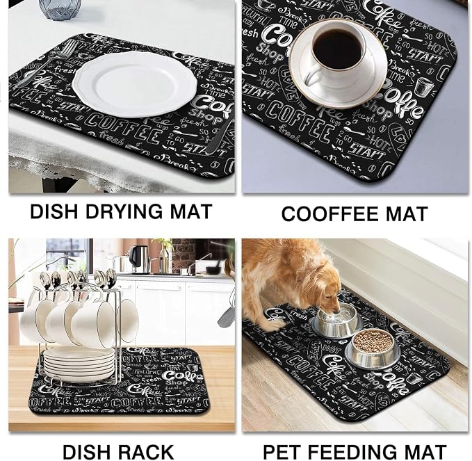 Coffee Bar Mat Accessories for Countertop Super Absorbent Anti-Slip Silicone - Image 2