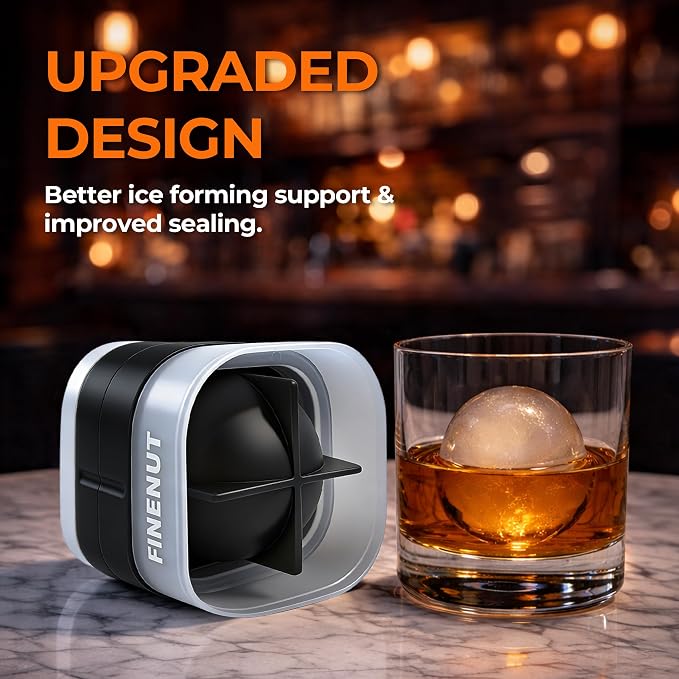 Easy Release Ice Ball Maker Mold, 4 Pack, 2.5 Inch Large Round Ice Cube Mold - Image 4