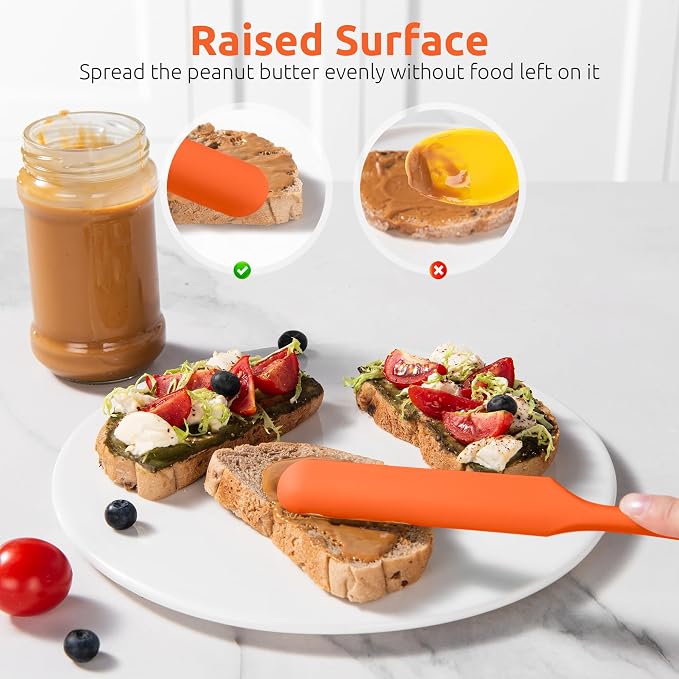 U-Taste Skinny Silicone Jar Spatula: 600ºF Heat-Resistant Food-Grade 10in Long - Image 8