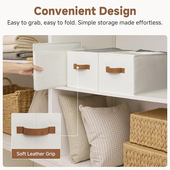 StorageWorks Closet Organizers and Storage Bins, Foldable Shelf Baskets - Image 4