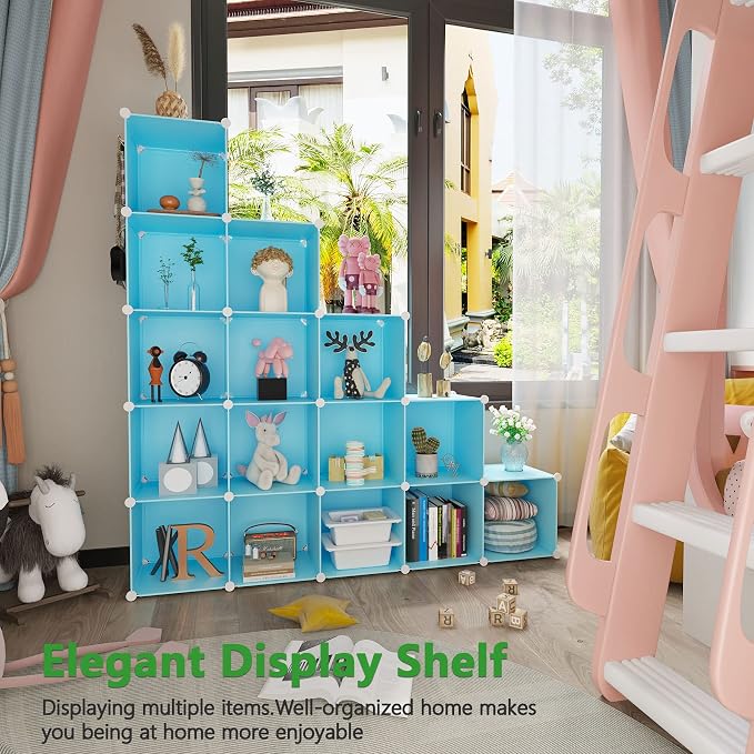 C&AHOME Cube Storage Organizer, 16-Cube Shelves Units, Plastic Storage Cubes - Image 8