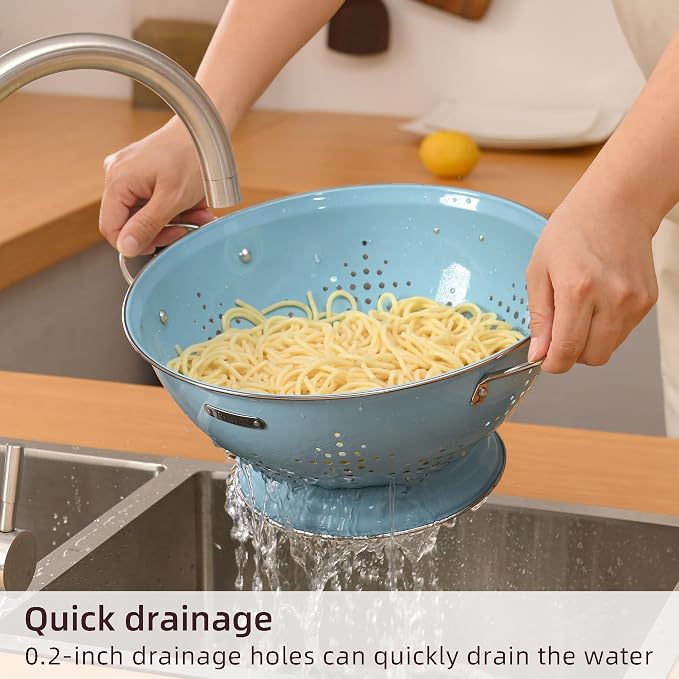 Metal Colander 2 Pack, Strainer Bowel - Image 3
