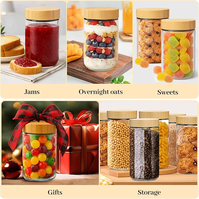 TBWIND 4 Pack 24oz Glass Jars - Image 4