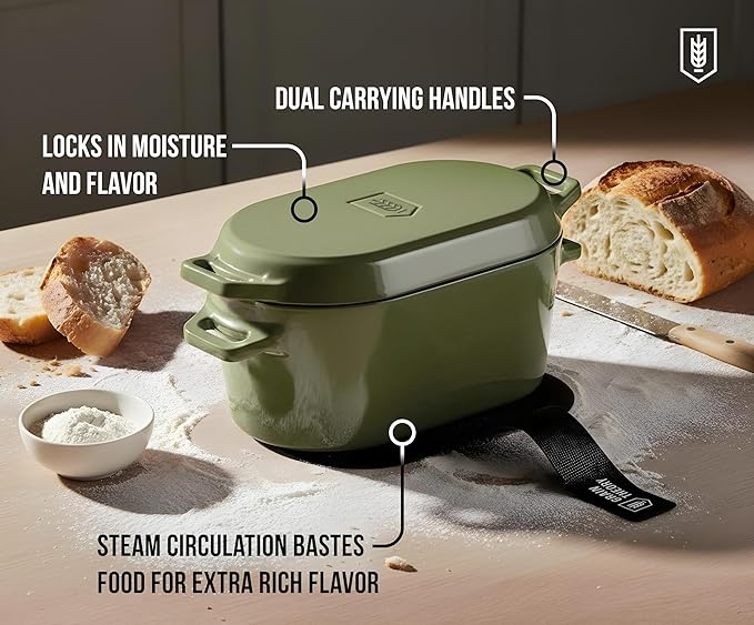Kook Dutch Oven, for Bread Baking, Sourdough Loaf Pan, Dual Handles, Enameled - Image 4