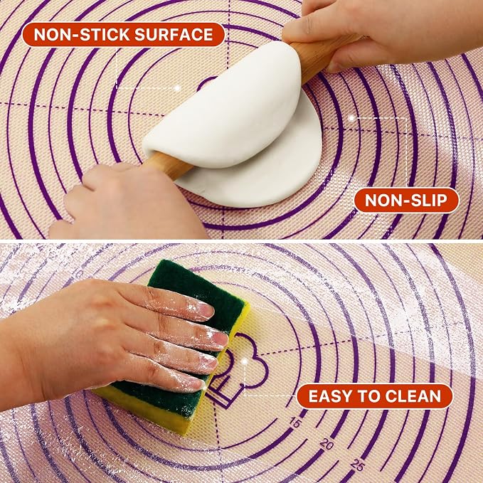 Baking Mat, Reusable Food Grade Silicone Counter Mat - Image 6