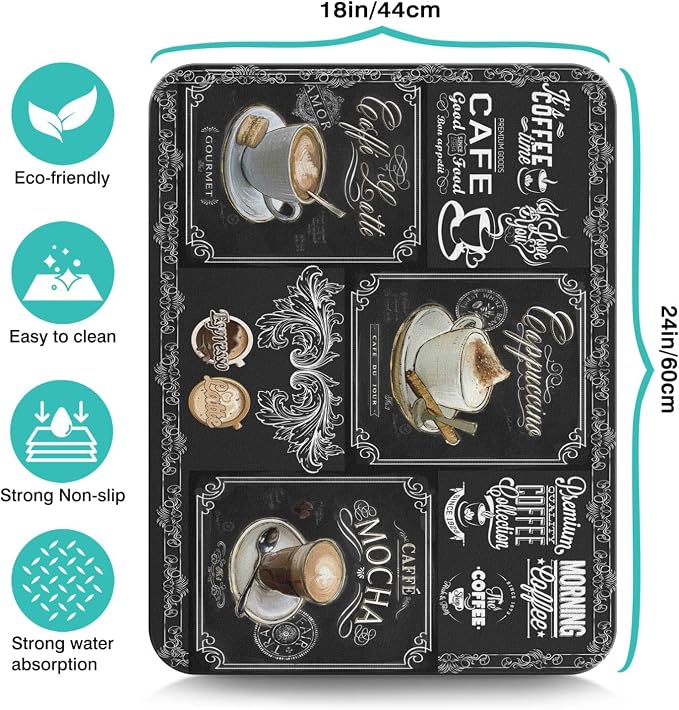 Coffee Bar Mat Accessories for Countertop Super Absorbent Anti-Slip Silicone - Image 5