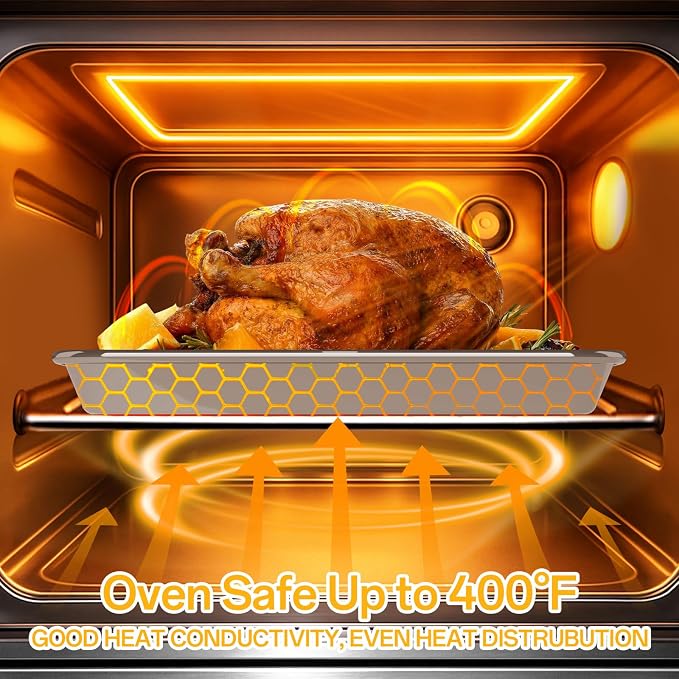 Ohtomber Stainless Steel Baking Sheet Pan Set, 3 Pack Cookie Sheets - Image 3
