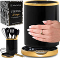 STYLED SETTINGS Black and Gold Utensil Holder by STYLEDSETTINGS