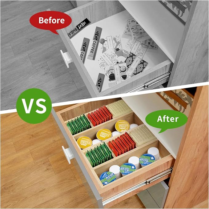 4 Pack Bamboo Tea Bag Organizer, Tea Bag Storage - Image 6