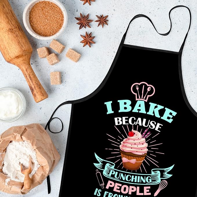 Baking Apron for Women I Baking Because People Is Frowned Aprons Gifts for Men - Image 2
