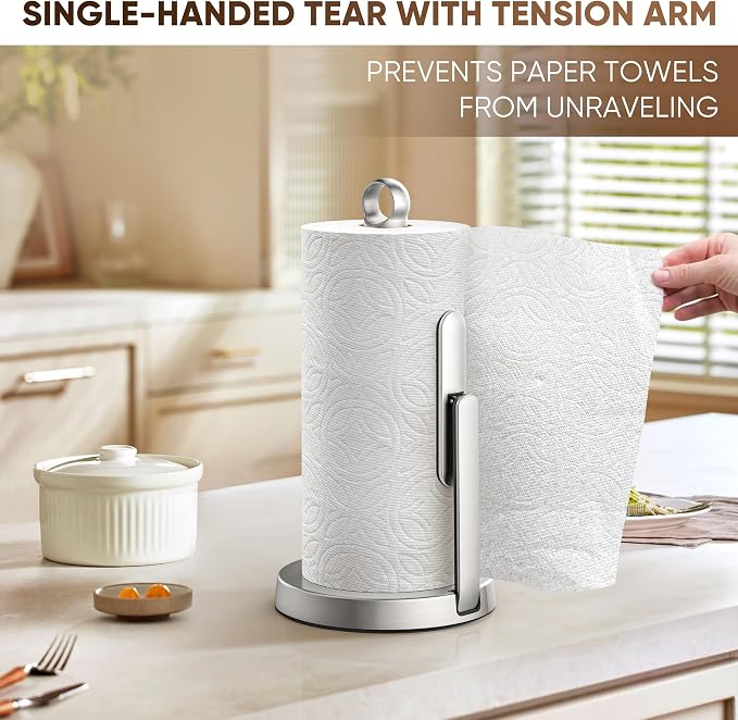 theaoo Heavy-Duty Stainless Steel Paper Towel Holder - Image 7