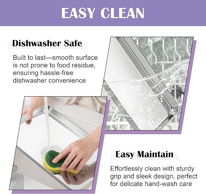E-far Large Baking Sheet with Wire Rack, 20 x 14 Inch Stainless Steel Cookie - Image 6