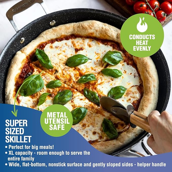 Granitestone 14 Inch Large Non stick Frying Pan - Image 3