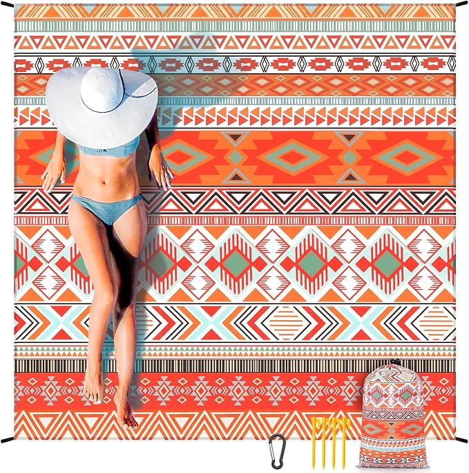 HIHOHO Beach Blanket Waterproof Sandproof Extra Large Beach Mat 79" X by HIHOHO