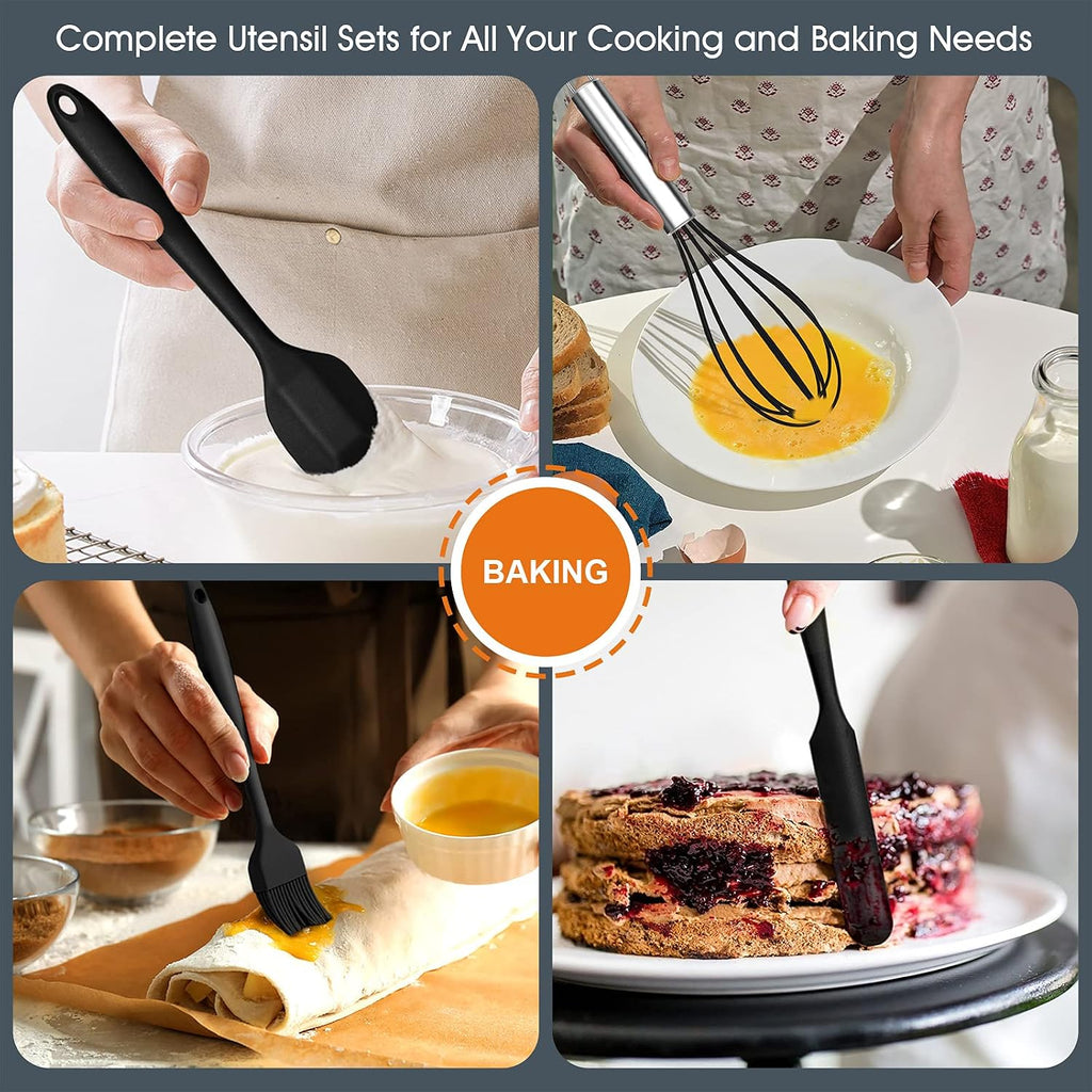 Kitchen Utensils Set, E-far 15-Piece Silicone Cooking Utensils with
