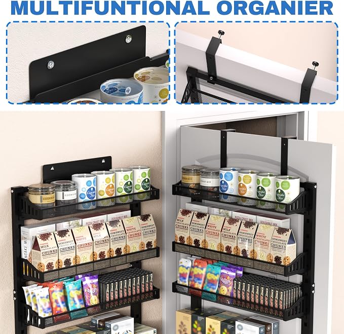 coobest 8-Tier Over the door Spice Rack Organizer, Large Heavy Duty Metal Wall - Image 2