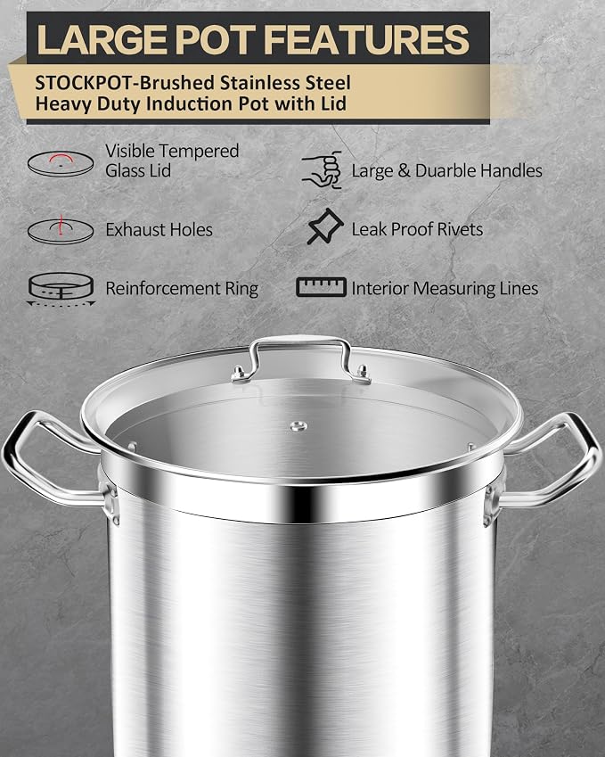 STOCKPOT Stainless Steel 20 Quart Stockpot - Image 6