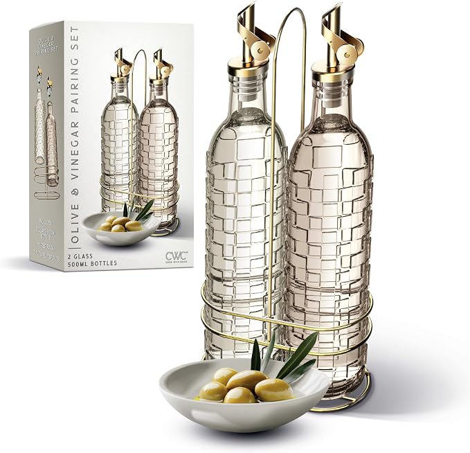 COOK WITH COLOR Glass Olive Oil Bottle Dispenser by CookwithColor