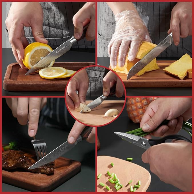 15-Piece Knife Set with Block for Kitchen, with Built-In Sharpener, Stainless - Image 8