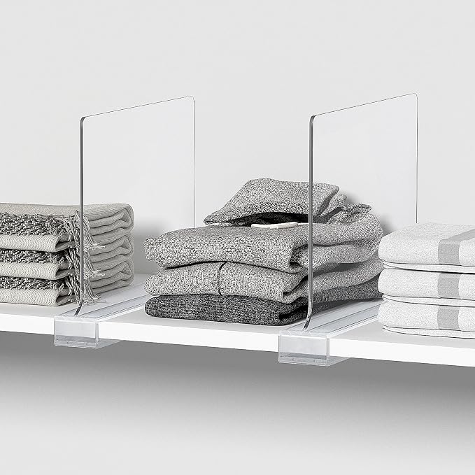6 PCS Shelf Dividers for Closet Organization Acrylic Clear Closet Shelf Divider - Image 5