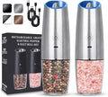 UNNEES Rechargeable Electric Salt and Pepper Grinder set of 2, gravity electric by UNNEES