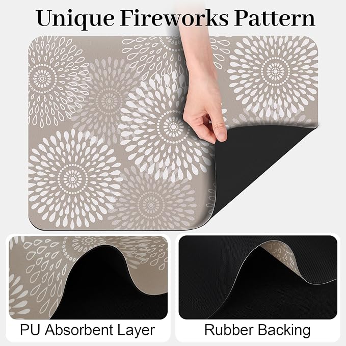 LuxStep Dish Drying Mat Super Absorbent Kitchen Counter Mat Rubber Backing - Image 6