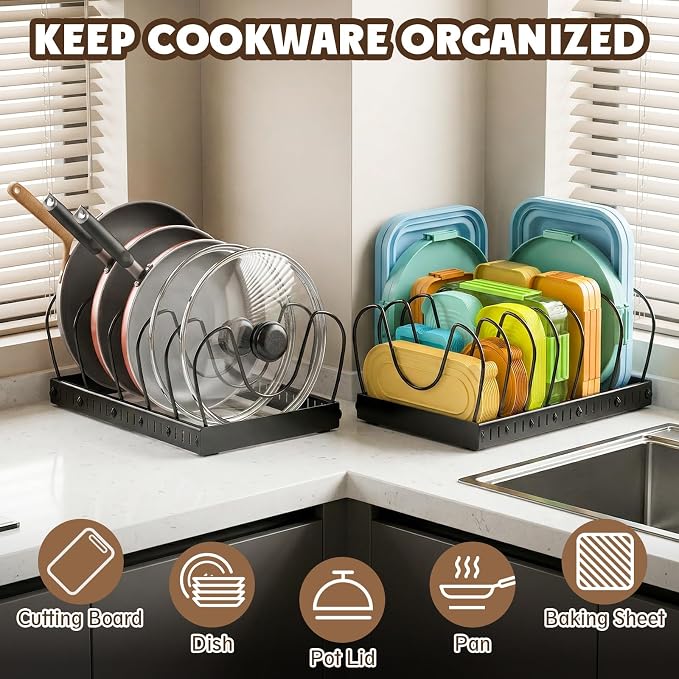 2PACK Pot Lid Organizers Inside Cabinet - Image 3