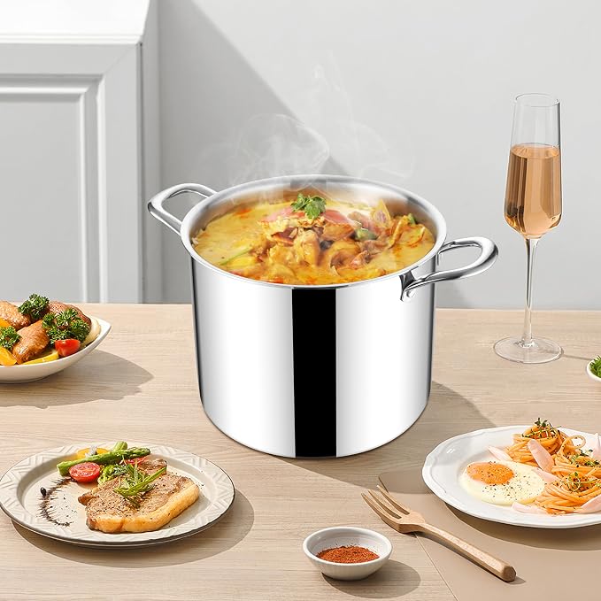 Herogo 10 Quart Stock Pot, 18/10 Stainless Steel Large Cooking Pot - Image 7