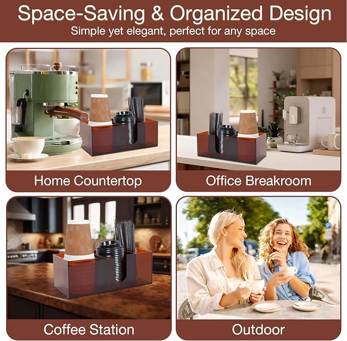 Acrylic Coffee Cup Holder for Countertop, 3 Slots Acrylic Coffee Bar - Image 7