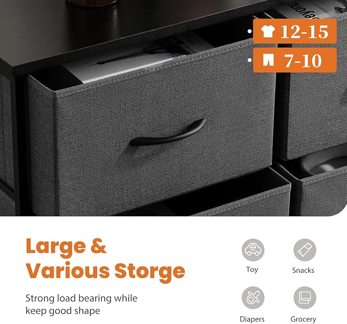 Sweetcrispy Dresser for Bedroom Tall Drawer Dresser Organizer Storage Drawers - Image 4