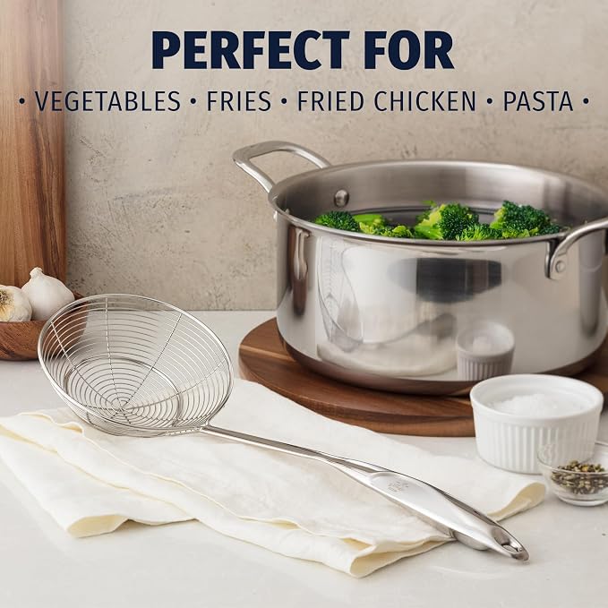 Zulay Kitchen Premium Stainless Steel Skimmer Strainer Ladle - Image 2