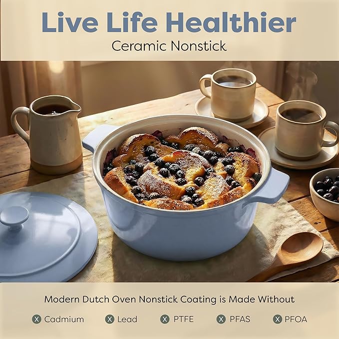 Gotham Steel 5 Qt Lightweight Ceramic Dutch Oven Pot - Image 3