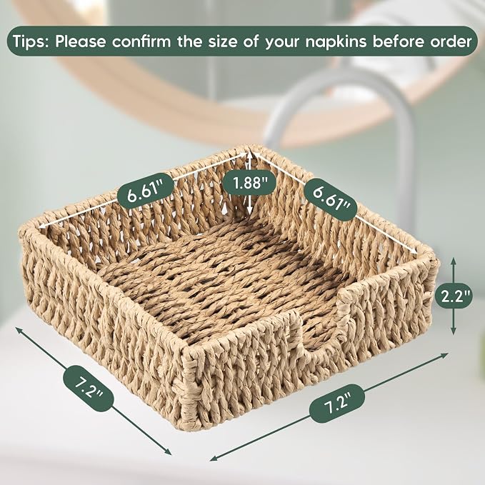 Napkin Holder for Table, Woven Paper Rope Napkin Holders For Paper Napkins - Image 2