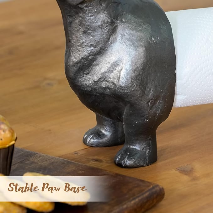 Vintage Dachshund Dog Paper Towel Holder Black Wiener Dog Tissue Towel Display - Image 7