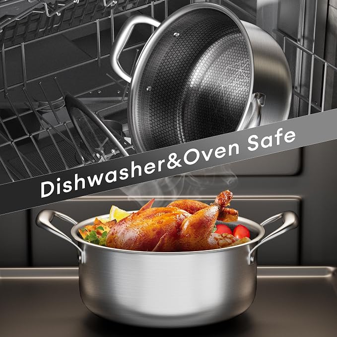 COOKER KING Stainless Steel 6 Pcs Pots Set, 1.5 & 2QT Saucepan and 5-Quart Pots - Image 5