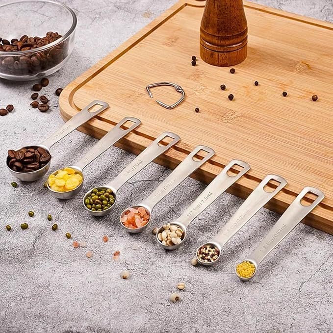 9PCS Measuring Spoons Set Stainless 1 tbsp, 1/2 tbsp, and 1-1/16tsp Steel - Image 4