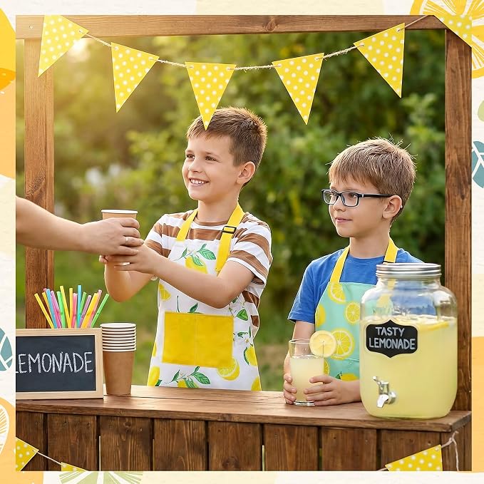 2 Pack Kids Apron, Cute Cooking Aprons, Waterproof Art Apron - Image 6