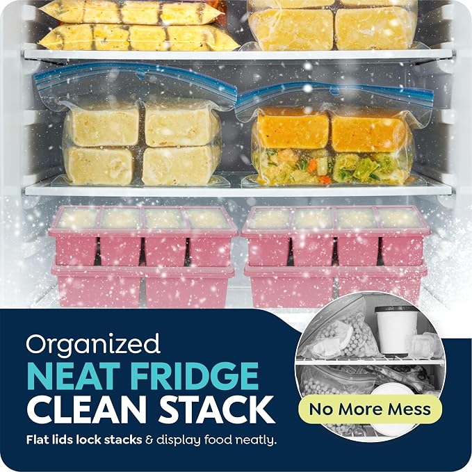 Silicone Freezer Trays with Lids, 2 Cup & 1 Cup Soup Container Style Ice Cube - Image 6