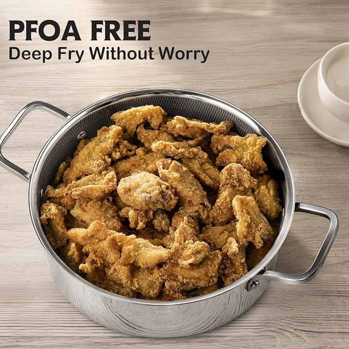 Saute Pan, Hybrid Non Stick 5 Quart Everyday Braiser pan, Chicken Fryer - Image 3