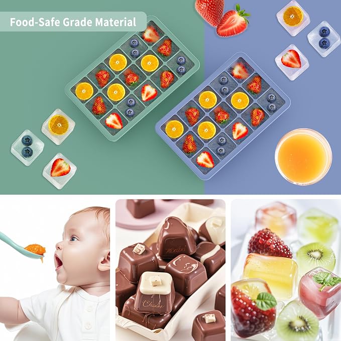 Silicone Ice Cube Tray 3 Pack, HANCELANT Ice Cube Mold, Ice Trays - Image 7
