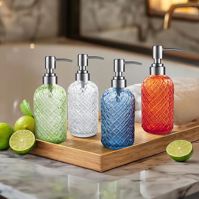 14 Oz Refillable Glass Soap Dispenser - Image 7