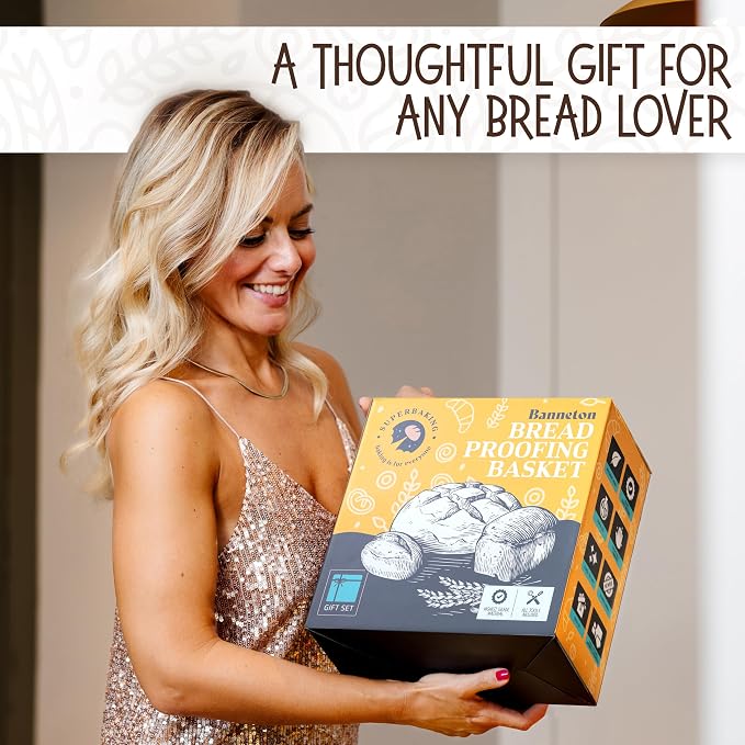 Superbaking 9' Round Banneton Bread Proofing Basket Gift Set– Sourdough Starter - Image 2