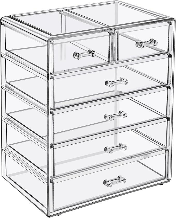 Sorbus Acrylic Makeup Organizer Set, 6-Drawer Vanity & Countertop Cosmetic by Sorbus