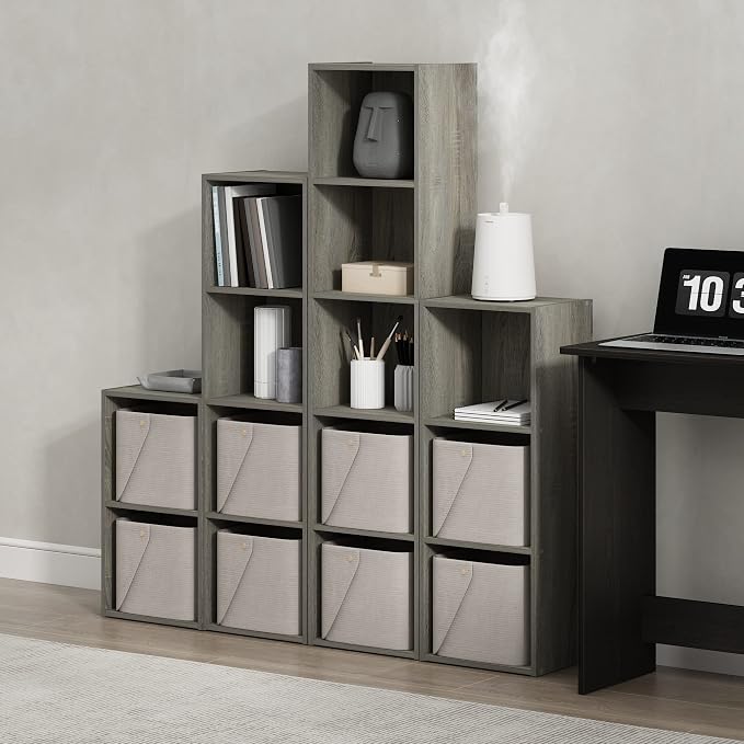 Furinno PASIR Book Shelf, 5-Tier Tall Narrow Bookshelf, Open Shelves Bookcase - Image 2